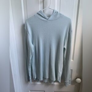 Vince 100% Cotton Waffle Knit Hoodie Large Mint Green